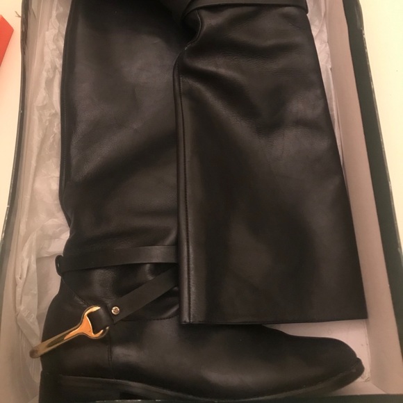Ralph Lauren Leather Riding Boots BLACK size 8 - Picture 2 of 14
